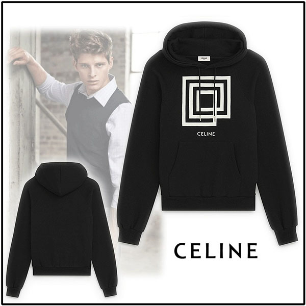 【CELINE】2019/20AW新作 ロゴ フーディ パーカー (Black) 2Y005612G.38AW